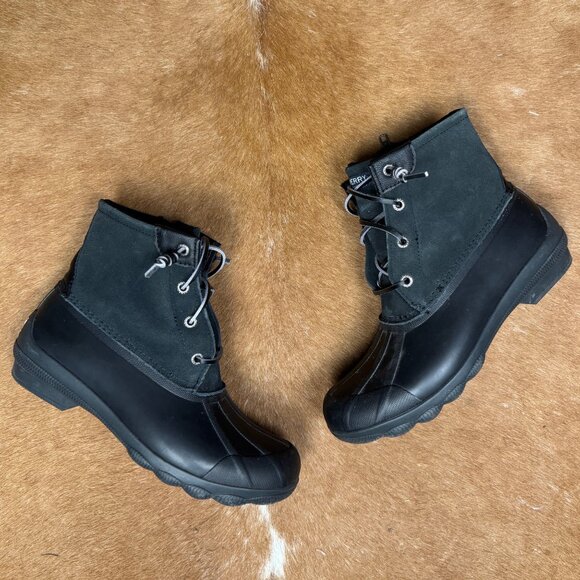 Sperry Duck Boots Black Waterproof Lace Up Winter Boots Size 7 (Fits 7.5–8) - Picture 8 of 9